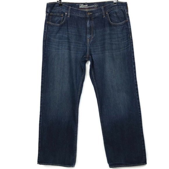 Old Navy Loose Straight Jeans Dark Size 42‎ X 34 Actual 42 X 32 - Picture 1 of 11